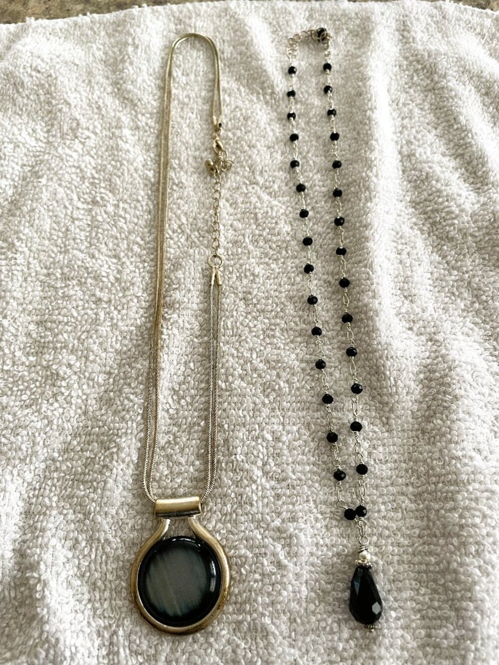 FIRM. 2 Black & Silver Necklaces with Lobster Clasp